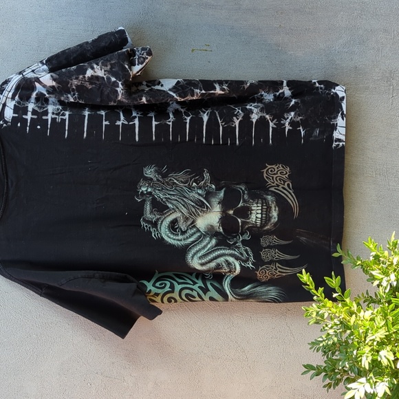 Tribal Skull T-Shirt Y2K - Picture 2 of 3